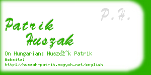 patrik huszak business card